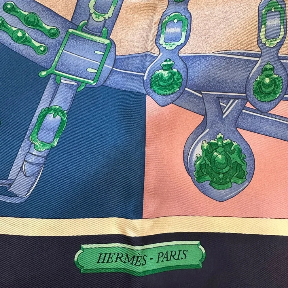 Hermès Equestrian Print Silk Scarf